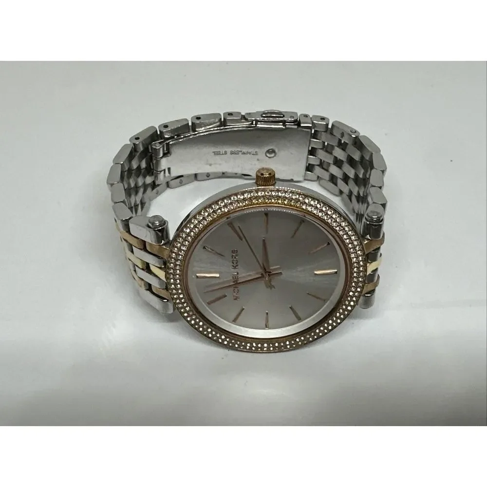 Michael Kors Darci MK3203 Women's Tri-Tone Glitz Analog Dial Quartz Watch NUL27
